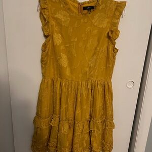 Lulu's Yellow Ruffled Tiered Mini Sundress